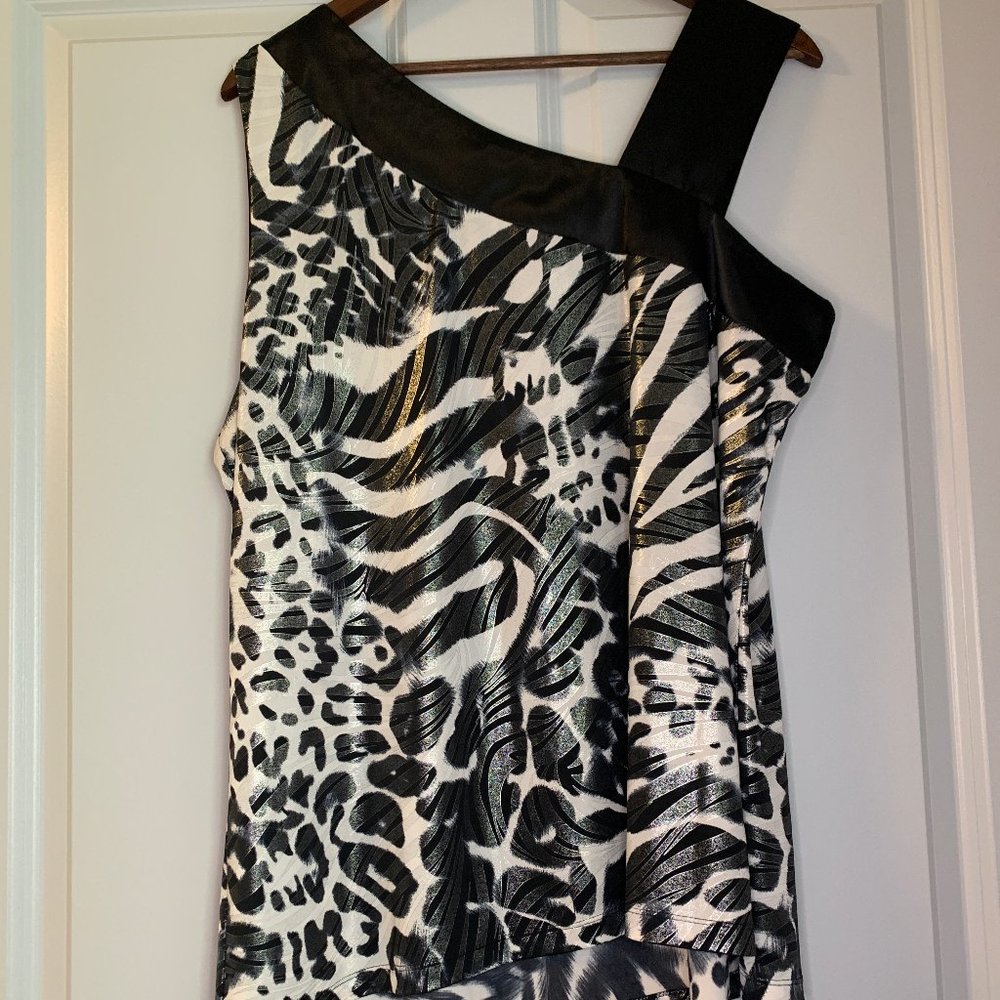 Lane Bryant Zebra Print, Unique Sparkling Top, Wo… - image 4